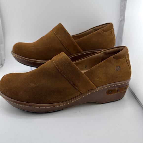 Born Shoes Womens 9 Bailie Clogs Brown Leather Slip On Round Toe BR0016278 NWOB - Picture 3 of 16